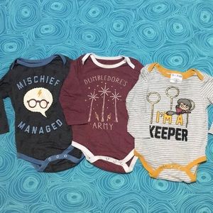 Bundle of 3 Harry Potter Baby Onesies 18m